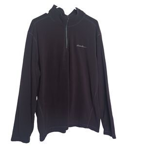 Eddie Bauer  1/4 Zip Eggplant Purple Fleece Pullover Men's Size XL